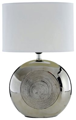 Holly - Ceramic Scratch Detail - Table Lamp - Silver